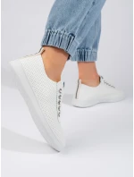 Designové dámské tenisky bílé bez podpatku Designové dámské tenisky bílé bez podpatku