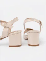 Pohodlné sandály dámské Jasnobeżowy na širokém podpatku Pohodlné sandály dámské Jasnobeżowy na širokém podpatku