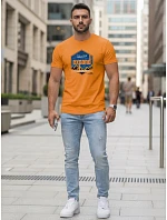 Pánské bavlněné tričko s potiskem EXPAND orange FashionStreet NX5004R Pánské bavlněné tričko s potiskem EXPAND orange FashionStreet NX5004R