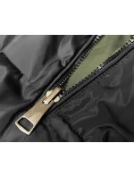 Černo-khaki dlouhá oboustranná dámská vesta (B8159-1) Černo-khaki dlouhá oboustranná dámská vesta (B8159-1)