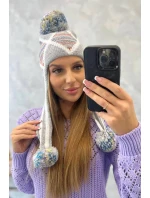 Dámská klapka na uši Eunika K322 šedá+modrá