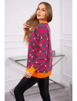 Svetr s geometrickým motivem fuchsiový Svetr s geometrickým motivem fuchsiový