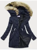 Tmavě modrá dámská prošívaná zimní bunda (lf808)