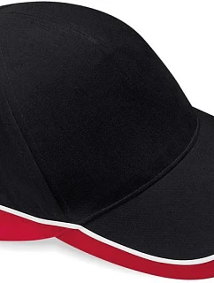 Beechfield B 171 5 panelová týmová závodní kšiltovka 53.0171 black/classic red/white