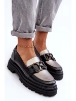 Dámské kůže Loafersy na plochém podpatku černé Elkiza Dámské kůže Loafersy na plochém podpatku černé Elkiza