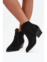 Vklouzávací dámské kovbojské boty z přírodního semiše Černé Beretta