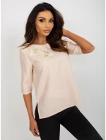 Dámská halenka LK BZ 506609.77 Béžová - FPrice Dámská halenka LK BZ 506609.77 Béžová - FPrice