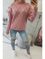 Poloviční rolák s diamantovým vzorem tmavě růžový