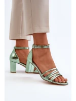 Sandály Na Podpatku S Pásky Černé Enitia