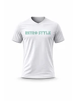 Pánské bavlněné tričko s potiskem - RETRO STYLE - bílé