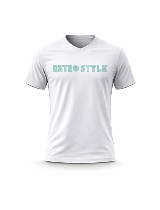 Pánské bavlněné tričko s potiskem - RETRO STYLE - bílé