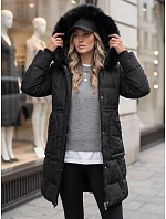 Dámská zimní prošívaná bunda s kapucí, černá, FashionStreet TY5824
