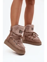 Dámské sněhule na platformě s kožešinou D.Franklin DFSH37022 béžové