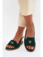 Dámské sandály na ploché podrážce s ozdobným detailem S.Barski KV61-6015 Zelené