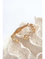 Dámský náramek zdobený kubickými zirkony, nerezová ocel, zlato