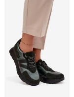 Dámské tenisky na platformě Vinceza – tmavě zelené