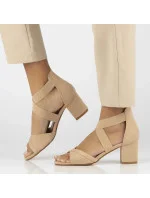 Dámské sandály na jehlovém podpatku PAW539B / DS6262 Béžová- Filippo Dámské sandály na jehlovém podpatku PAW539B / DS6262 Béžová- Filippo