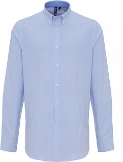 Premier PR 238 Oxford pruhovaná košile s dlouhým rukávem 39.0238 white/oxford blue