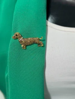 Brož Pes A-2-21-6 zlatá barva