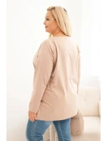 Dámská blůza Plus Size bavlněná s kulatým výstřihem fango