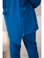 Dámská bavlněná souprava Plus Size s mikinou a kalhotami chrpově modrá Dámská bavlněná souprava Plus Size s mikinou a kalhotami chrpově modrá