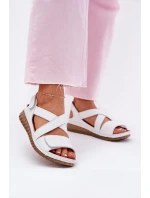 Dámské Kožené Sandály Na Suchý Zip Maciejka L6848-11 Bílé