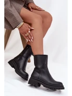 Dámské kotníkové boty na platformě a nízkém podpatku černé Levira Dámské kotníkové boty na platformě a nízkém podpatku černé Levira