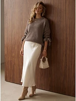 Dámský oversize svetr v barvě mokka FashionStreet MY2571 Dámský oversize svetr v barvě mokka FashionStreet MY2571