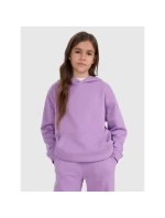 Dívčí nepruhovaná mikina s kapucí 4F 4FJRAW25TSWSF2467-51S