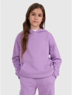 Dívčí nepruhovaná mikina s kapucí 4F 4FJRAW25TSWSF2467-51S
