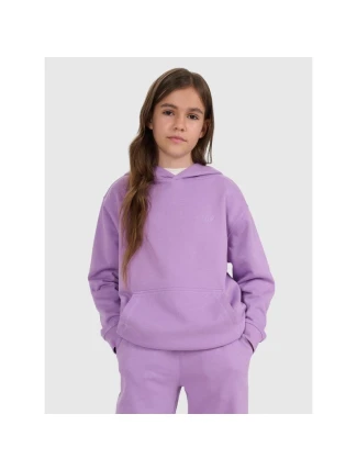 Dívčí nepruhovaná mikina s kapucí 4F 4FJRAW25TSWSF2467-51S