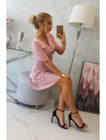 Šaty v pase tmavě pudrově růžové