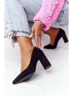 Semišové Lodičky Na Podpatku Sergio Leone PB216 Černé Semišové Lodičky Na Podpatku Sergio Leone PB216 Černé