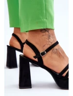 Dámské semišové sandály na platformě Černé Verda