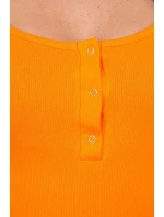 Šaty s výstřihem na knoflíky oranžové