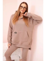 Dámská souprava bavlněná mikina s kapucí a legíny s vysokým pasem fango Dámská souprava bavlněná mikina s kapucí a legíny s vysokým pasem fango