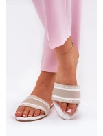 Vzorované Plné Dámské Sandály Béžové Leysi