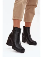 Dámské kozačky na podpatku černé Ryselle