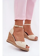 Dámské sandály na platformě s pleteným Wrangler 20261086.06V světle béžové Dámské sandály na platformě s pleteným Wrangler 20261086.06V světle béžové