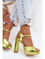 Dámské sandály na vysokém podpatku Neonově zelené Nelissey