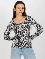 Dámská halenka LK BZ 509198 1.49P bílá a černá - FPrice