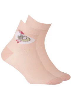 TENKÉ PONOŽKY BARVA 2-6 LET DÍVKY ROSE 24-26