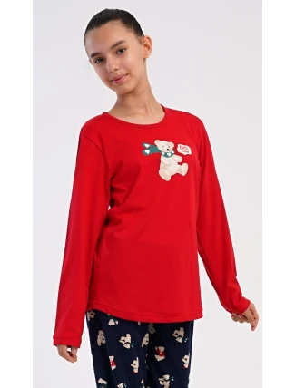 Dětské pyžamo dlouhé Méďa se šálou