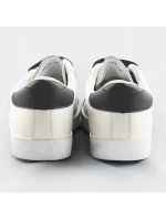 Bílo-černé dámské tenisky trampky z různých spojených materiálů (1088) Bílo-černé dámské tenisky trampky z různých spojených materiálů (1088)