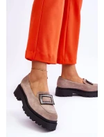 Pohodlné semišové mokasíny béžové Agathe