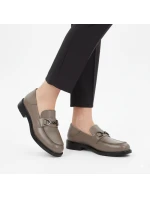 Dámské kožené polobotky mokasíny béžové Vinceza 18117