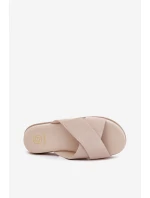 Dámské Pantofle Na Platformě S Proplétajícími Se Pásky Béžové Rinasara