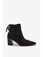 Dámské kotníkové boty na podpatku s tkaničkami černé Halisse