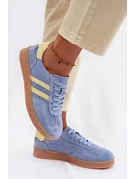 Kožené semišové dámské tenisky LR61-7089 Modré