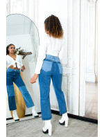 Trendy patchworkový vzhled Boyfriend Jeans